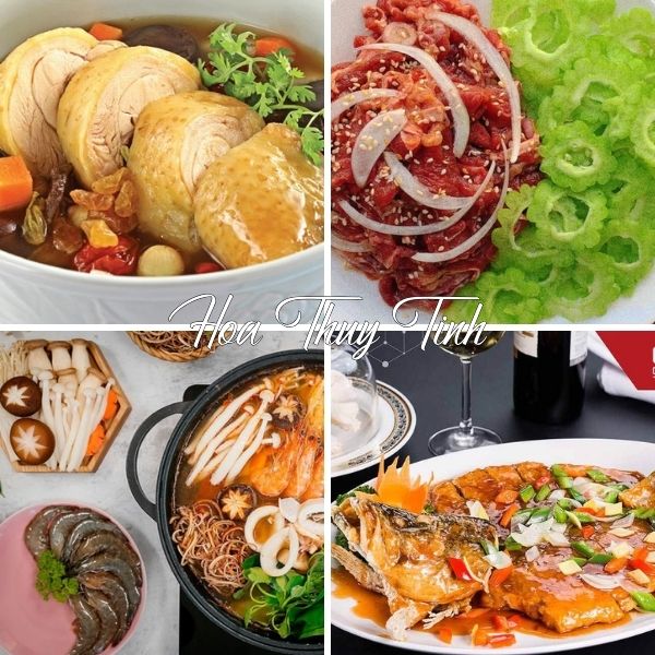 thực đơn tiệc cưới hoa thuỷ tinh